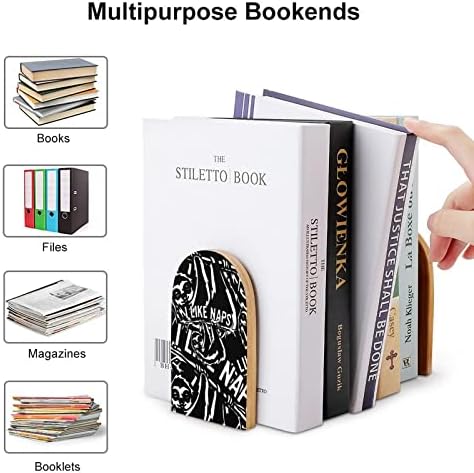 Volim Naps lijenost drva Bookends teške držače knjiga za police dekorativne knjige Završava