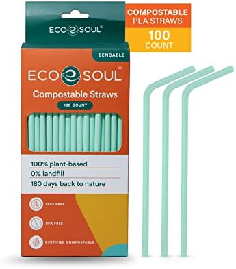Eco Soul kompostabilne slamke [200 brojeva] [8.25 ] Eko-prijateljska biorazgradiva održiva