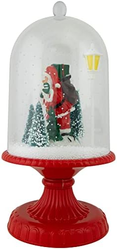 Sjevernight 13.5 LED osvijetljeni snježni muzički Djed Mraz pod Cloche božićnom ukrasom