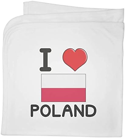 Azeeda 'Volim Poljsku' pamučnu bebu pokrivač / šal