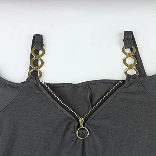 Ljetni vrhovi za žene Casual kratki rukav ljetna majica seksi Zipper V vrat bluza modni tuniki