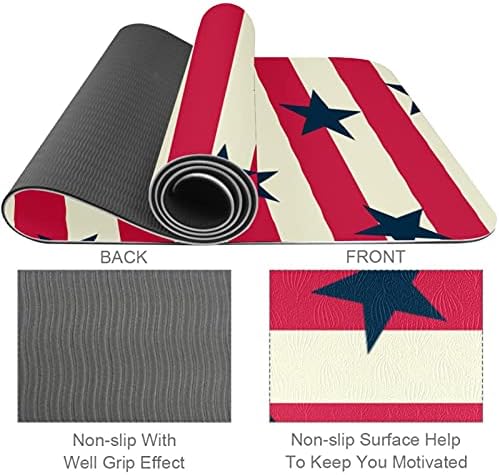 Siebzeh Stripe and Blue Stars Premium Thick Yoga Mat Eco Friendly Rubber Health & amp; fitnes Non Slip Mat
