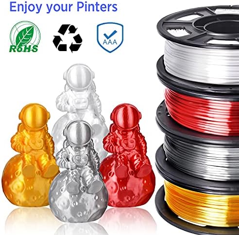 Silk PLA 3D filament pisača 1,75mm snop, sjajna svilena zlatna srebrna bijela crvena metalik plaka 3D ispis 1 pakiranje svake male kalem 0,25kg