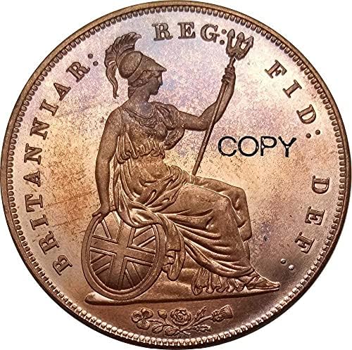 Velika Britanija Victoria 1 peni 1848 crveni Bakarni kopirni novčić za poklone za prikupljanje ukrasa