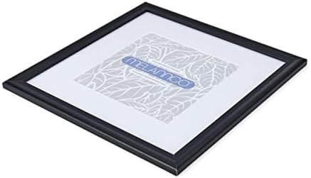 Melannco Set od 9 12,8 x 12,8 inča crnog foto-okvira za drvo za zadržavanje 12x12 fotografija bez prostirke ili 8x8 fotografije sa prostirkom
