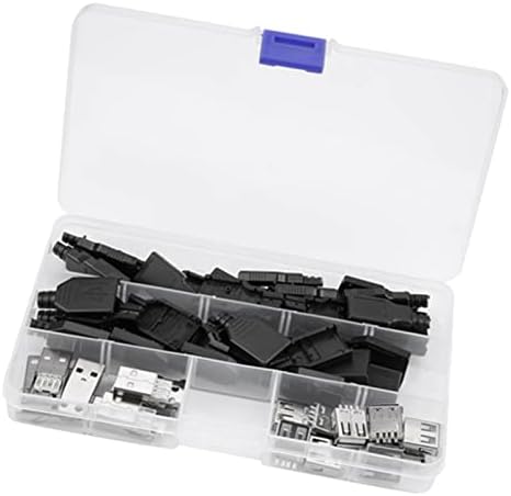 Fydun 20pcs set tipa A, 4-pinski utikač utičnica USB priključak 2.0USB20PCS set 2.0USB plastični ton CNC sa crne plastične školjke