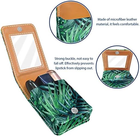 Mini ruž za usne sa ogledalom za torbicu, palmino lišće prenosiva organizacija držača kućišta
