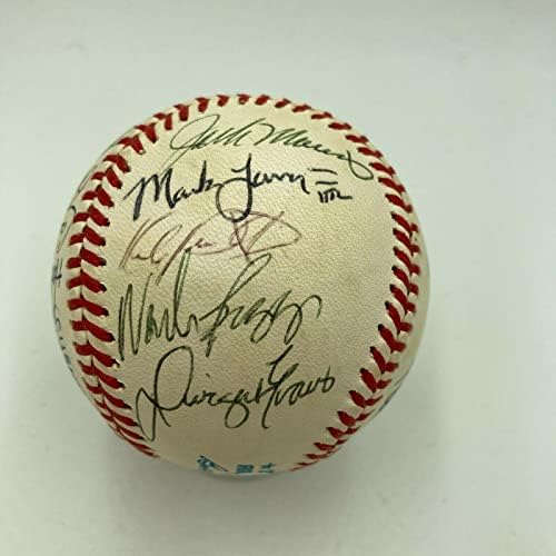 1987. All Star Game potpisana bejzbol marka McGwire Cal Ripken Jr. Kirby Puckettt JSA - autogramirani bejzbol
