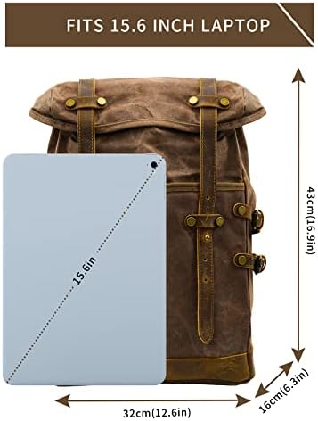 Cruitbili voštana platna kožna planinarska putovanja Vodootporni ruksak za školsku vikend putovanja Fit 15in