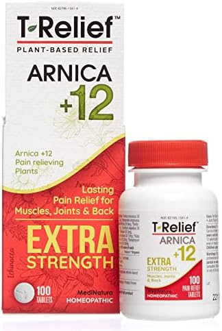 MediNatura t-Relief homeopatski paket Extra Strength Arnica +12 tablete za reljef na biljnoj bazi 100ct