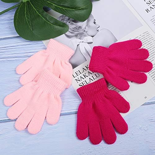 Cooraby 2 parove dečde debele magične rukavice mališane zimske rastezljive tople pune prste rukavice rukavice