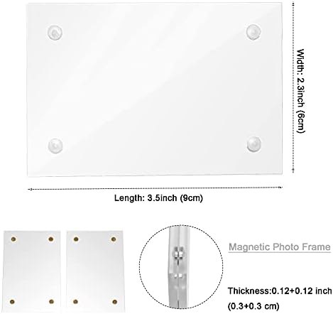 MISSELF Car Dashboard Vent držač okvira za fotografije, Magnetic clear akrilni okvir za fotografije sa kopčom za novčanik veličine 3,5 x 2,3 inča