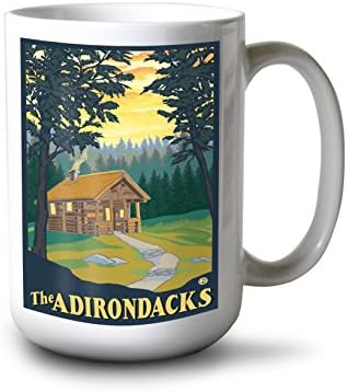 Lantern pritisnite Adirondacks, kabina u šumi