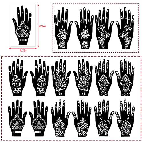 PADOUN 18 listova kamenca za ruke - indijske i arapske privremene predloške tetovaža za ruku i tjelesnu umjetnost