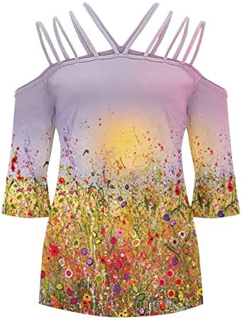 Jesen Ljetni gornji ženski odjeća s dugim rukavima V izrez pamučna ručak Basic bluza majica za dame
