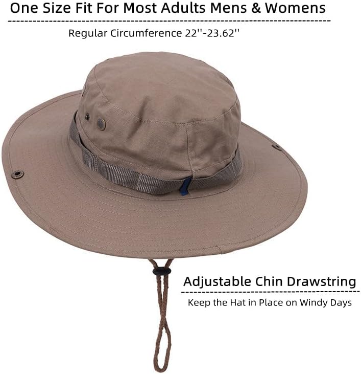 Boonie Hat Vojno taktičke kašike kašike za muškarce za muškarce Wided Brim Safari Hat Fit Lov Ribolov
