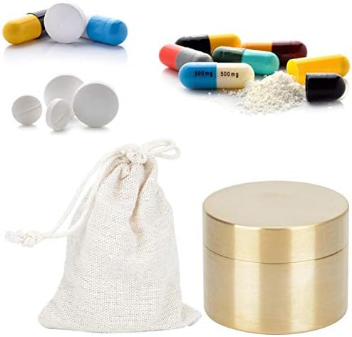 VGEBY Mesingana kutija za pilule, vodootporna džepna posuda za pilule od čvrstog mesinga posuda za pilule od vlage kutija za skladištenje novčića za pilule za nakit