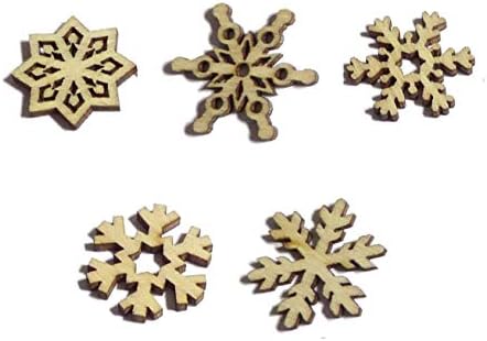 100kom Rustikalni drveni Božić pahuljice konfeti Drvo zanatskih oblika ukrasi za izradu ukras