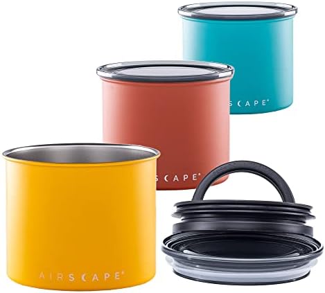 AirScape kanister za kafu od nerđajućeg čelika-Set 3 - kontejnera za skladištenje hrane- patentirani hermetički zatvoreni poklopac istisnite višak vazduha Sačuvajte svežinu hrane