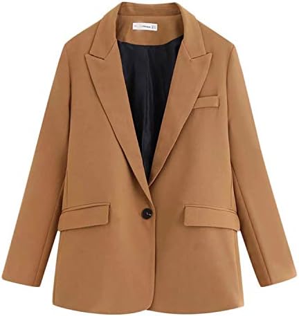 Andongnywell Ženski tisak rever Blazer odijelo dugih rukava Ležerne prilike radne kape za kaput za jaknu