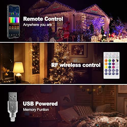 COMOYDA WiFi LED svjetla, RGB mijenjajte klizanje žice Zvjezdane USB bajke sa daljinskim upravljačem 33 FT 100 LED, vodootporna bajka za zabavu za spavaću sobu, sarađuje s Alexa, Google Home