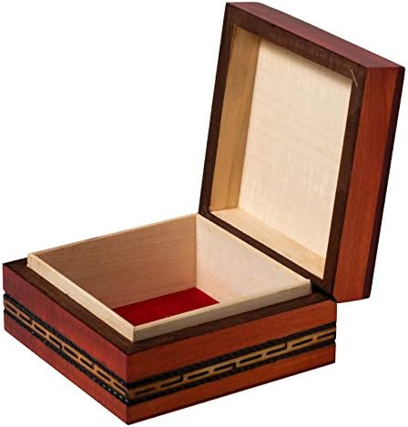 Artisan sow Poljski ručno izrađeni lavirint Drvena kutija sa crvenom unutrašnjošću, savršena za čuvanje i posebne predmete