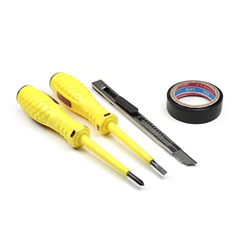 Fielect 2Suits Tester za ispitivanje napona, digitalni prikaz Ispitna olovka + poprečna olovka + komunalni nož + 5 m električni trak AC / DC 12 / 100-250 / 500V