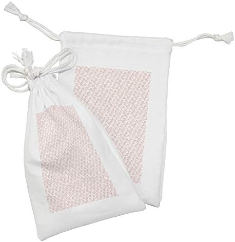 Ampesonne geometrijska torbica od 2, ženstvena srca postavljena u Trougles Design u pastelnim tonovima, malom vrećicom za vuču za maske za toaletne potrepštine, 9 x 6, rumenilo blijedi losos i bijeli