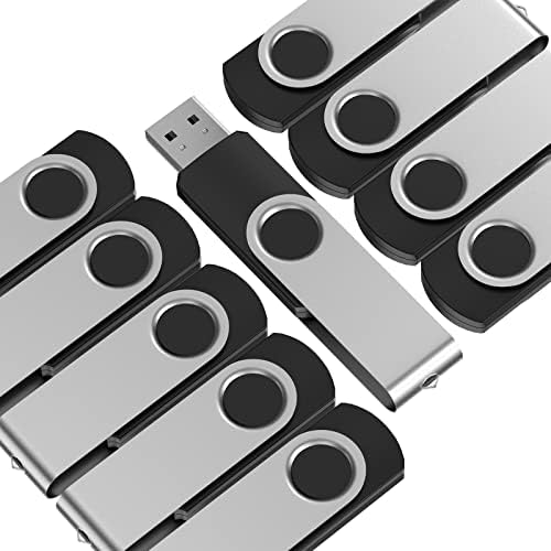 1GB Flash Drive 10 Pakov USB 2.0 Thumb Pogon Bulk Multicolor Stick Kepmem Multicolor Memory Stick 1 GB Metalni okretni zvuk Podeljni prenosiv privjesak za privjesak za privjesak