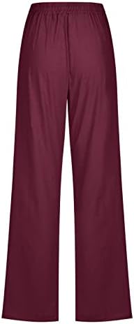 Gufesf ženske hlače na plaži 2023, žene pamučne posteljine palazzo hlače ljeto široke noge duge pantalone s džepovima