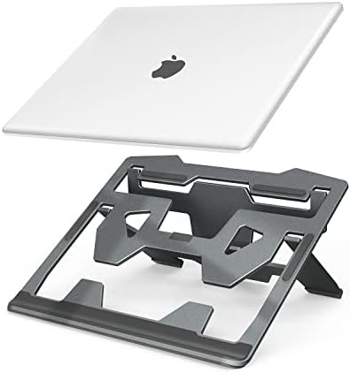 Yhcfly Laptop stalak za stol aluminijski notebook postolje Podesivi prenosni sklopivi računalni štand sa laptopom protiv klizanja, kompatibilan je s Macbook-om, iPad i svih 10-15,6 prijenosnih računala