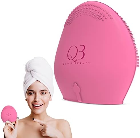 Quickbeauty Mini zvučna četka za čišćenje lica, masažer lica. Vodootporan sa grbom za lice. Duboko čišćenje, piling i sredstvo za uklanjanje crne glave. USB punjiva. Higijenski mekani silikon