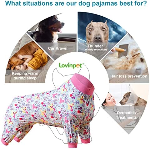 Lovinpet Pitbull Pajamas, velika pasa za pse Padžama, njega za rana / post hirurgiju za pse, lagani