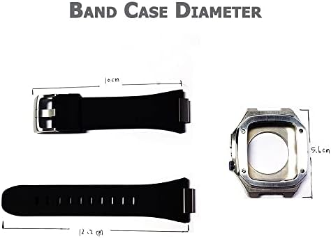 CNHKAU gumeni remen za Apple Watch Band 6 SE 5 4 44mm luksuzni komplet za modifikaciju za iWatch 8 7 41mm 45mm plemeniti metalni okvir manel silikonske trake