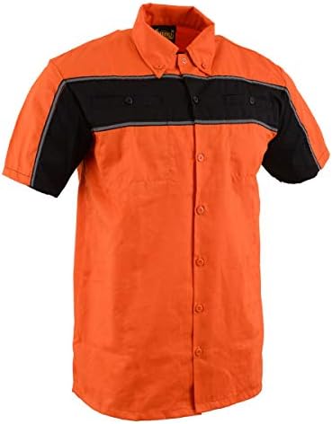 Biker odjeća Co. MENS MDM11670.144 Muška crna i narančasta majica kratkih rukava sa reflektirajućim