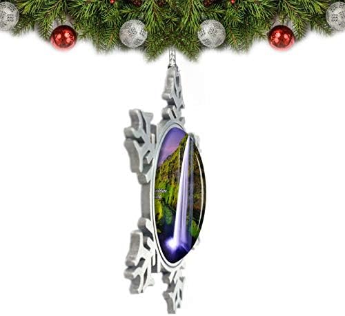Umsufa Island Seljalandsfoss Vodopad Božić Ornament Tree Decoration Crystal Metal Suvenir Poklon