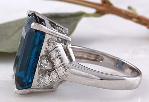 T-Nakit Ogromne Žene Plavi Safir Dragi Kamen 925 Srebrni Vjenčani Zaručnički Prsten Veličine 6-10