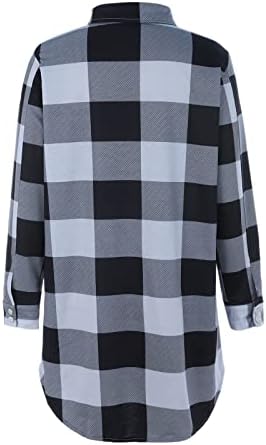 Ženska dugmad bluza brušene karirane majice Lounge rever Sako Shirt jesen & amp; zimski stil kardigan Dugi rukav T-Shirt