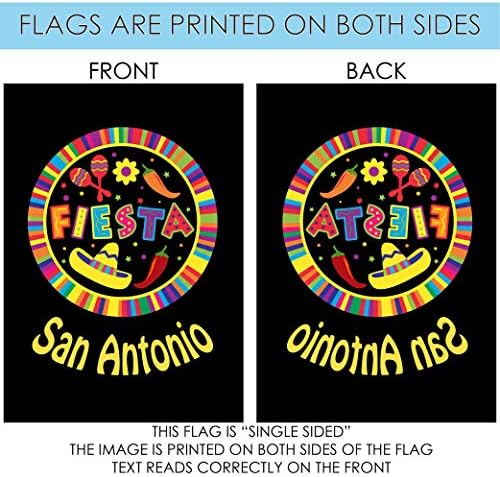 Toland Home Garden 1112084 Fiesta Pin-Zastava San Antonio Cinco de Mayo 12x18 inča dvostrana Zastava vrta Cinco