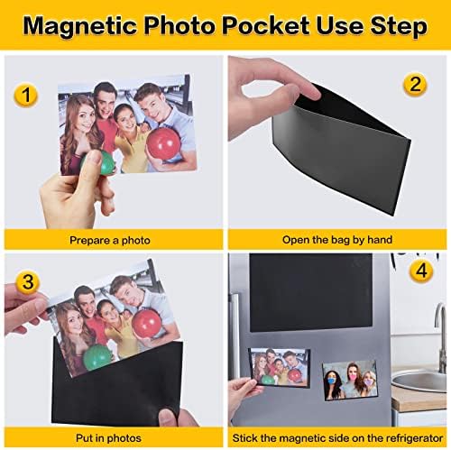 YixangDD 5 kom magnetni okviri za slike za frižider 4x6Inch-magnetni okviri za fotografije,Crni