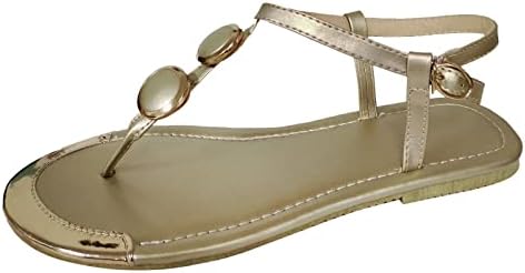 xipcokm papuče sandale za žene Rhinestone t-remen kopča Toe plaža Sandal Moda ravne papuče japanke