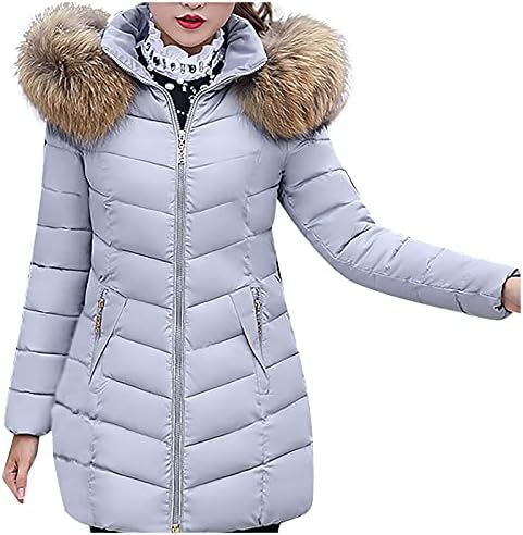 Foviguo Plus size zimski kaputi za žene, kaput s dugim rukavima za žene Encanto Pub jesen dugačak zatvarač pamuk kaputi