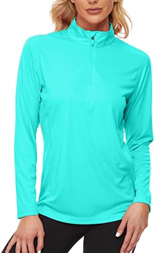 Kingfen ženski upf50 + dugi rukav UV zaštitni košulje od sunca 1/4 Zip Brzi suhi osip šiške vježbanje majica Pješačenje
