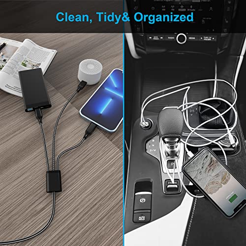 Yeemie USB kabl za više punjenja, 6.5 ft 3 u 1 kabl za više punjača kabl za brzo punjenje univerzalni telefonski