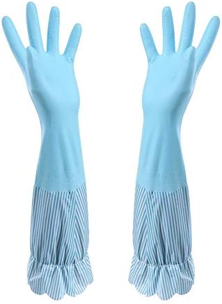 Rarityus rukavice za čišćenje kuhinje za domaćinstvo vodootporne rukavice za pranje posuđa s pamučnim podstavljenim neklizajućim dugim manžetnama