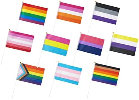 Wxtwk 30 pack Pride Rainbow zastava Postavite gay lgbt male mini ručne držadne pastirske zastave Festival