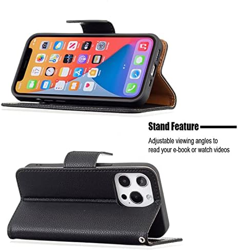 LTLGHYL Flip Case za iPhone 13 Mini / 13 / 13 Pro/13 Pro Max, torbica za novčanik od prave kože sa držačem za