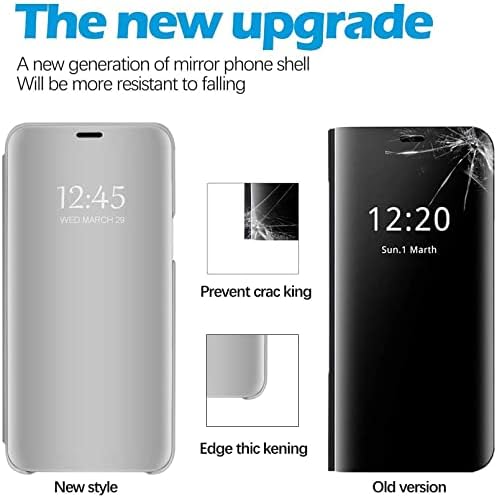 Galaxy S9 kožna futrola kompatibilna sa Samsung Galaxy S9 5,8-inčnom futrolom za telefon Clear View ogledalo za šminkanje Flip Cover, S9 futrola za telefon sa postoljem otporan na udarce zaštitni poklopac za Samsung S9 tanke futrole