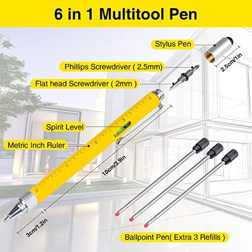 Geekman multifunkcionalna olovka za alat, 6 u 1 alat sa hemijskom olovkom pokloni za muškarce,