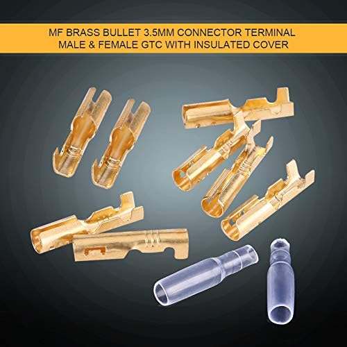 40pcs MF Bullet ConnectorsBrass Bullet 3,5 mm Konektorski terminal muški i ženski GTC sa izoliranim poklopcem